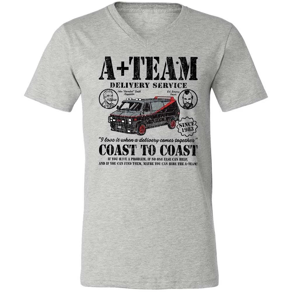 Unisex V-Neck T-Shirt - BJ6EXZZ4 - Athletic Heather - 2