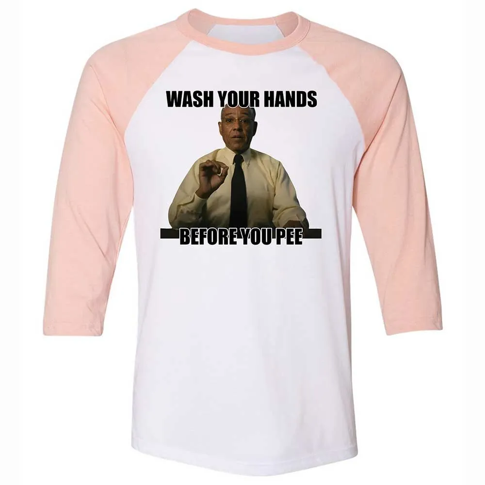 Unisex 3/4 Baseball Tee - TTJ2FVWZ - White/Heather Peach - 5