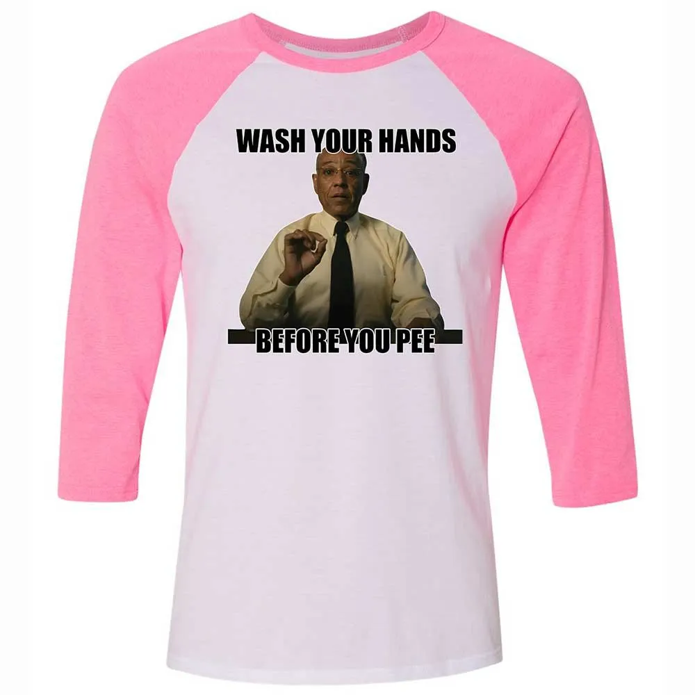 Unisex 3/4 Baseball Tee - TTJ2FVWZ - White/Neon Pink - 12