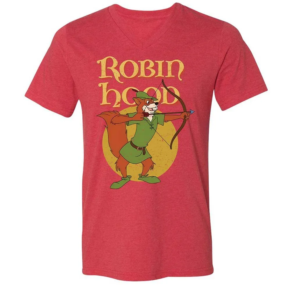 Unisex V-Neck T-Shirt - 74LK12LN - Heather Red - 6