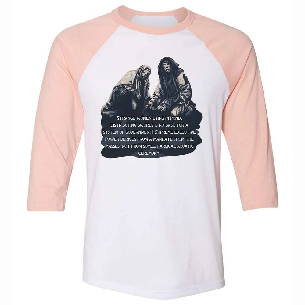 Unisex 3/4 Baseball Tee - VVCJEKRU - White/Heather Peach - 5
