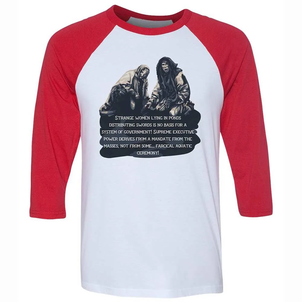 Unisex 3/4 Baseball Tee - VVCJEKRU - White/Red - 9