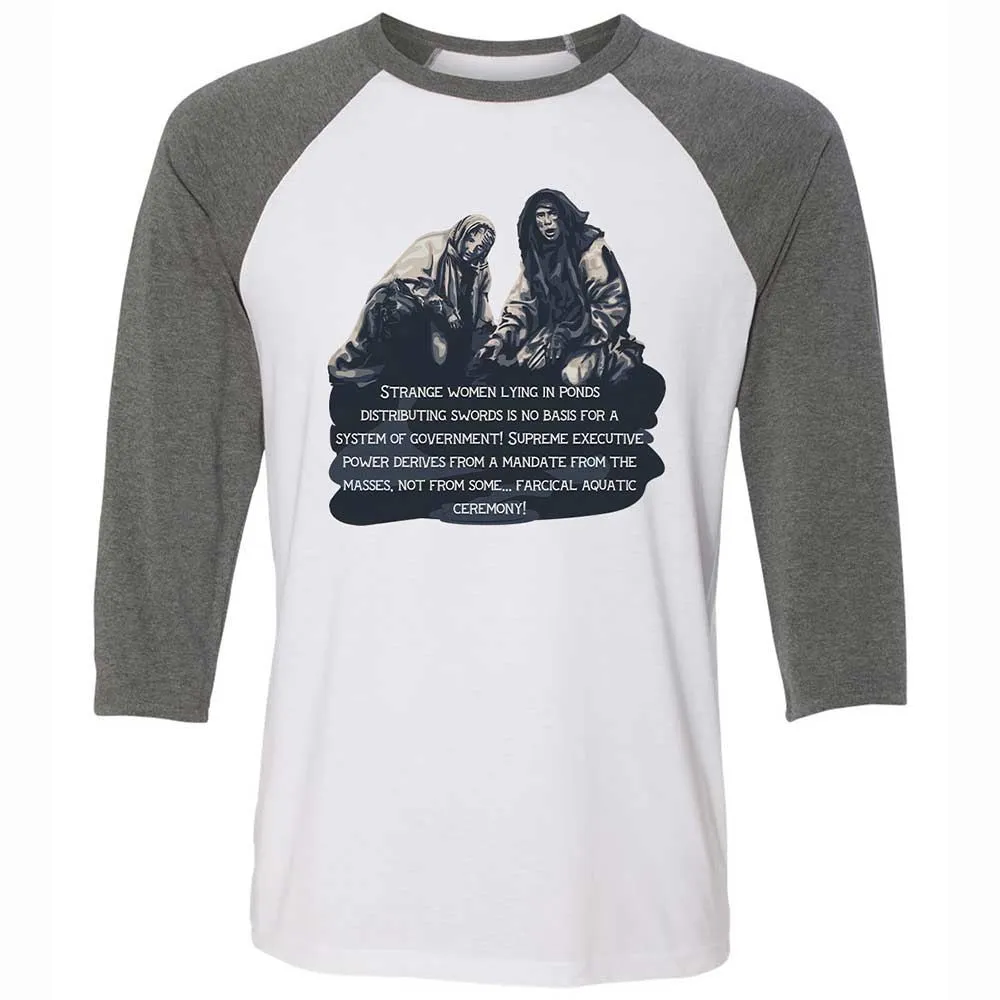 Unisex 3/4 Baseball Tee - VVCJEKRU - White/Deep Heather - 11