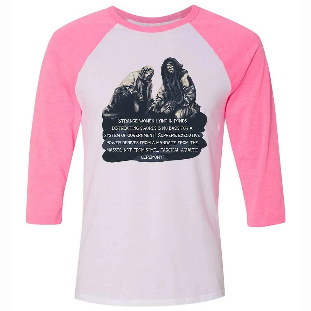 Unisex 3/4 Baseball Tee - VVCJEKRU - White/Neon Pink - 12