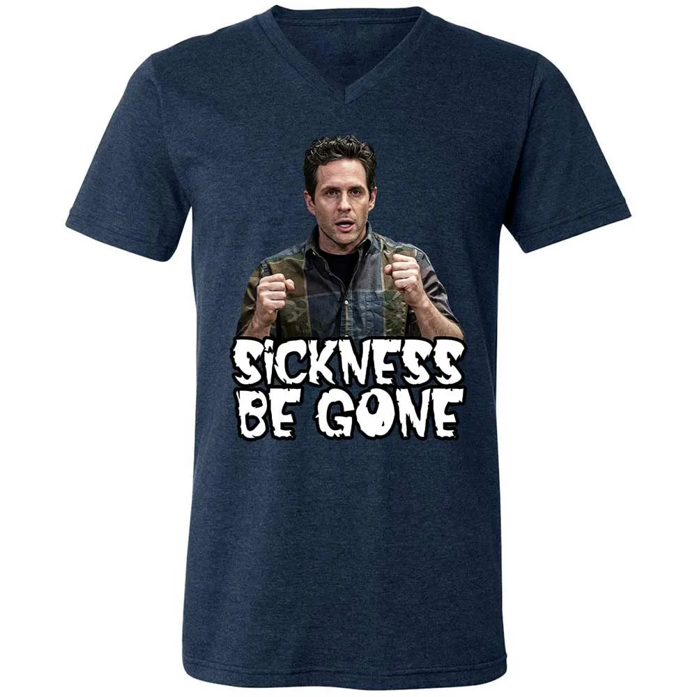Unisex V-Neck T-Shirt - 5QDSN4E9 - Heather Navy - 3