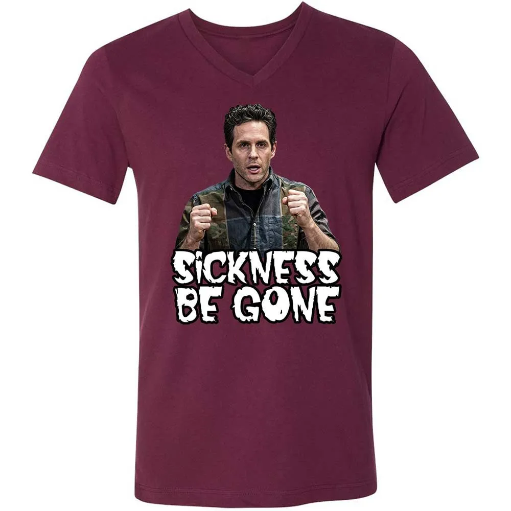 Unisex V-Neck T-Shirt - 5QDSN4E9 - Maroon - 8