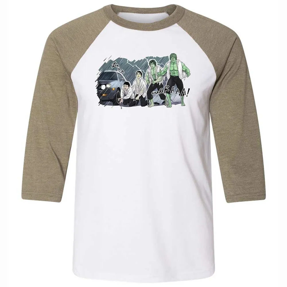 Unisex 3/4 Baseball Tee - FFQF4WW5 - White/Heather Olive - 4