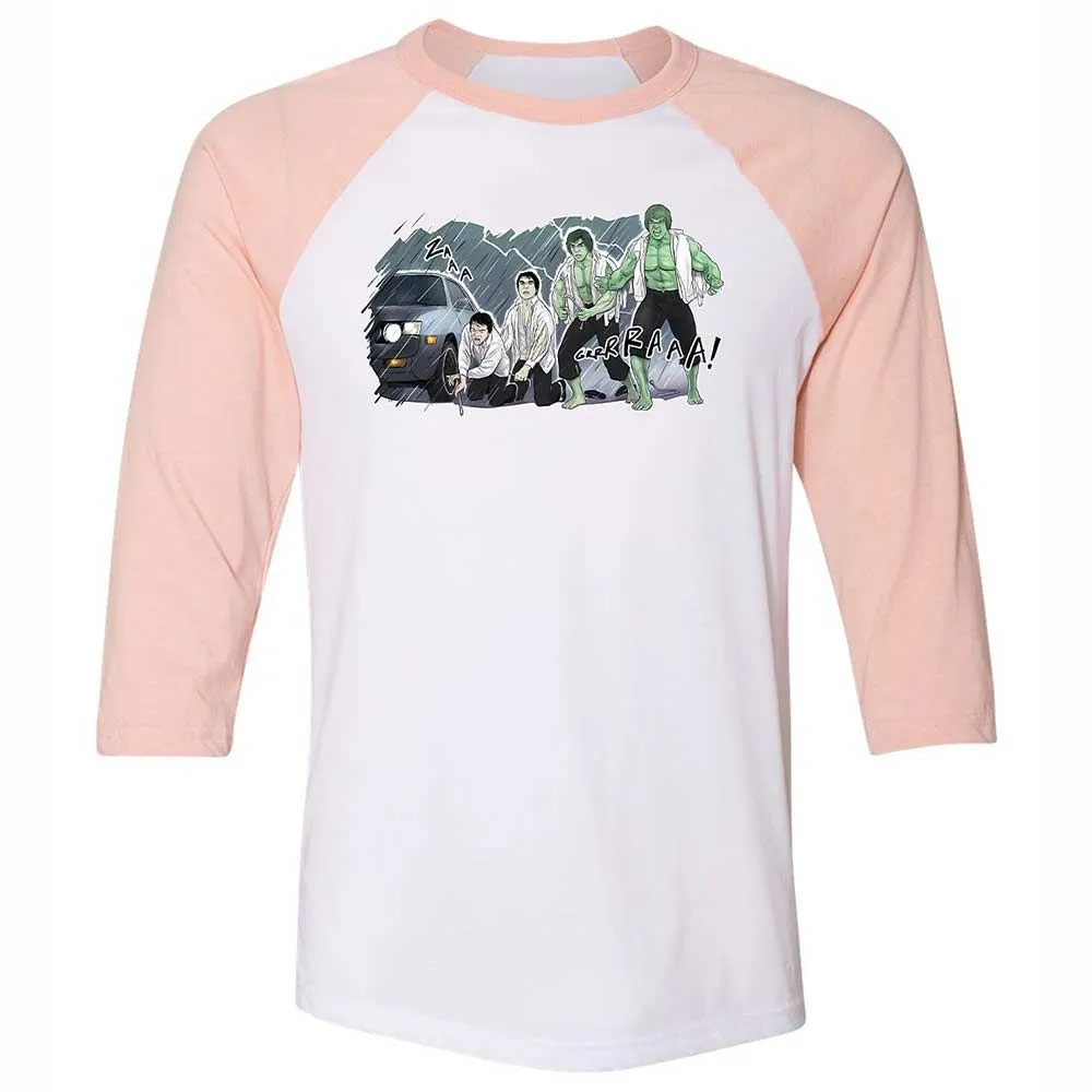 Unisex 3/4 Baseball Tee - FFQF4WW5 - White/Heather Peach - 5