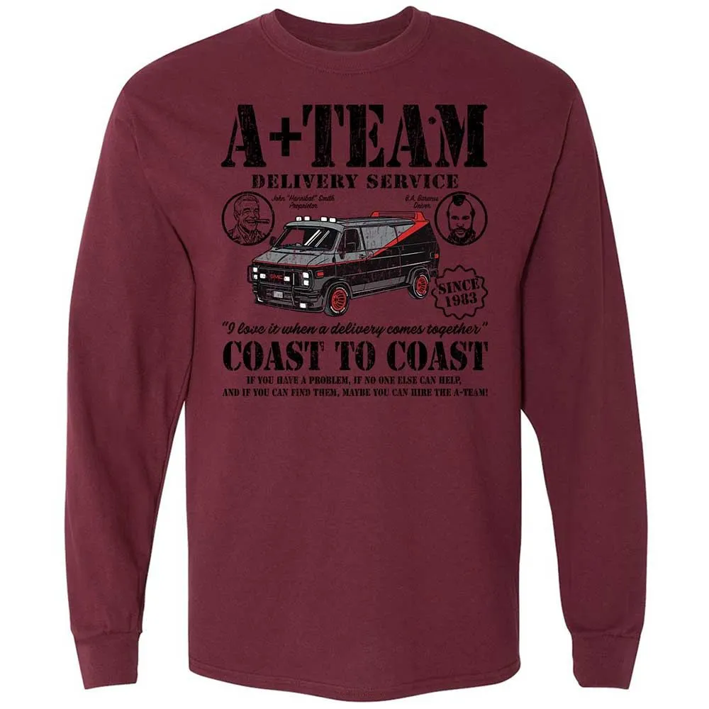 Long Sleeve T-Shirt - X3Z2EW35 - Maroon - 16