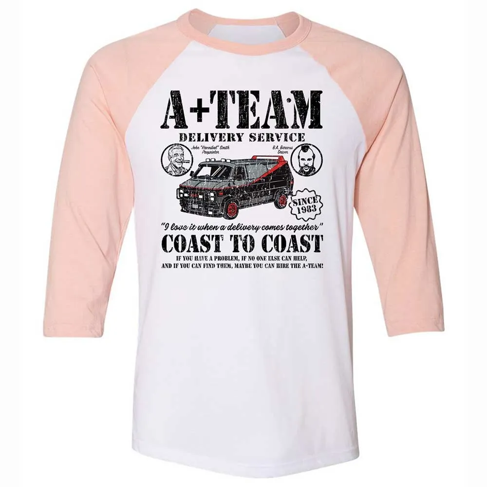 Unisex 3/4 Baseball Tee - FHTENH65 - White/Heather Peach - 5