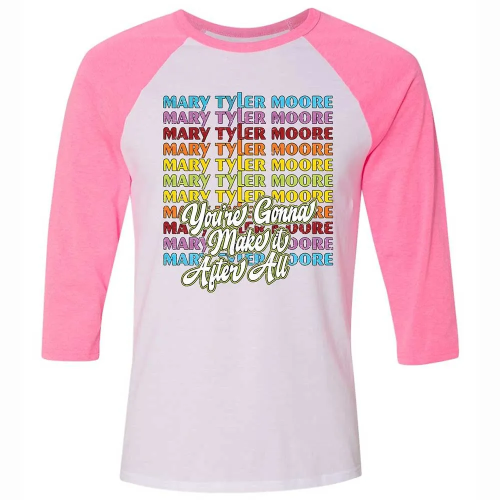 Unisex 3/4 Baseball Tee - 5A1BHK6L - White/Neon Pink - 12
