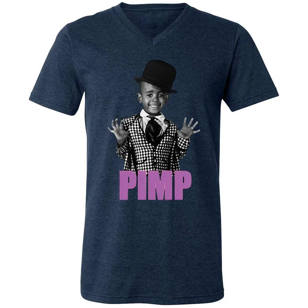 Unisex V-Neck T-Shirt - 374P7CU8 - Heather Navy - 13