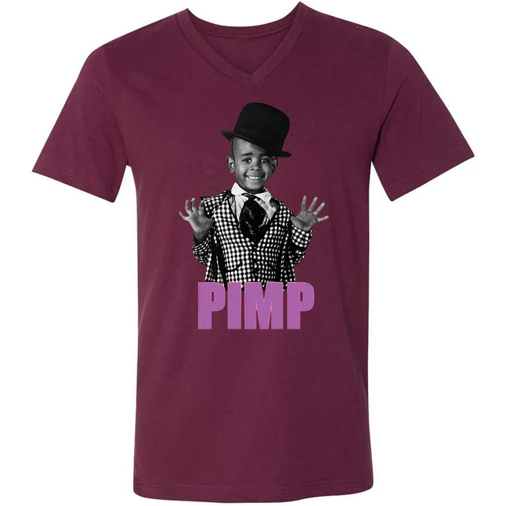 Unisex V-Neck T-Shirt - 374P7CU8 - Maroon - 14