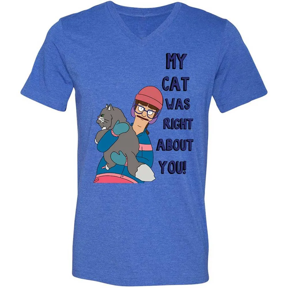 Unisex V-Neck T-Shirt - U7XDX31X - Heather True Royal - 4