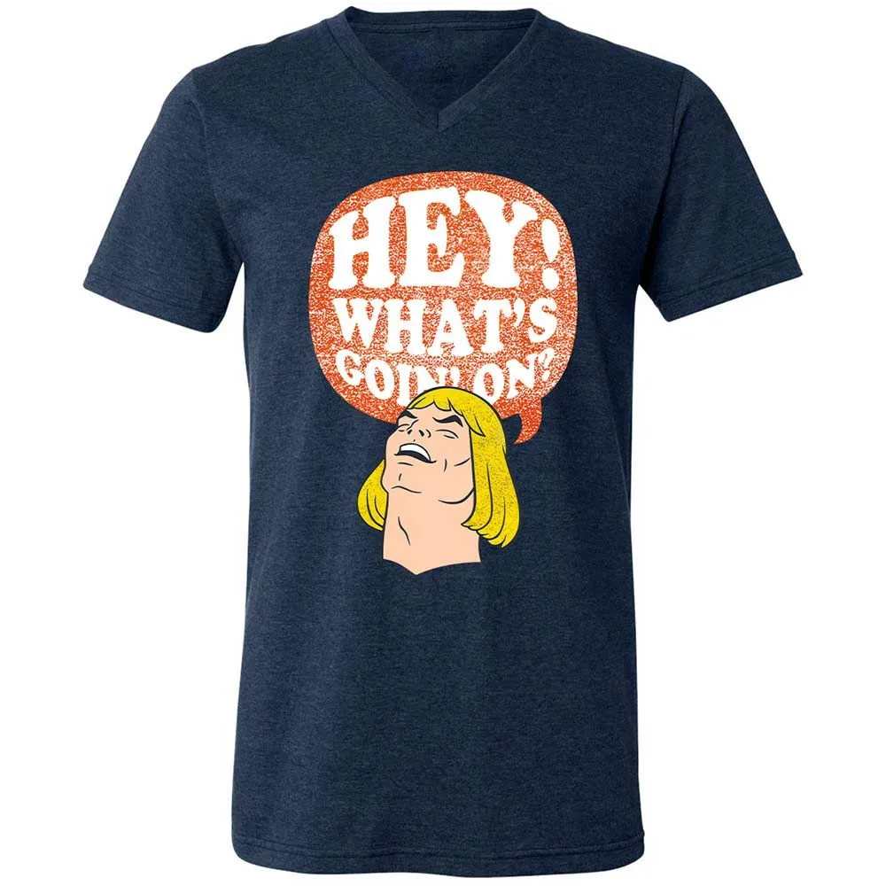 Unisex V-Neck T-Shirt - 3V86KA6E - Heather Navy - 3