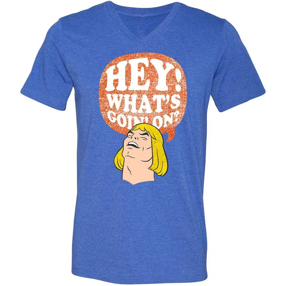 Unisex V-Neck T-Shirt - 3V86KA6E - Heather True Royal - 5