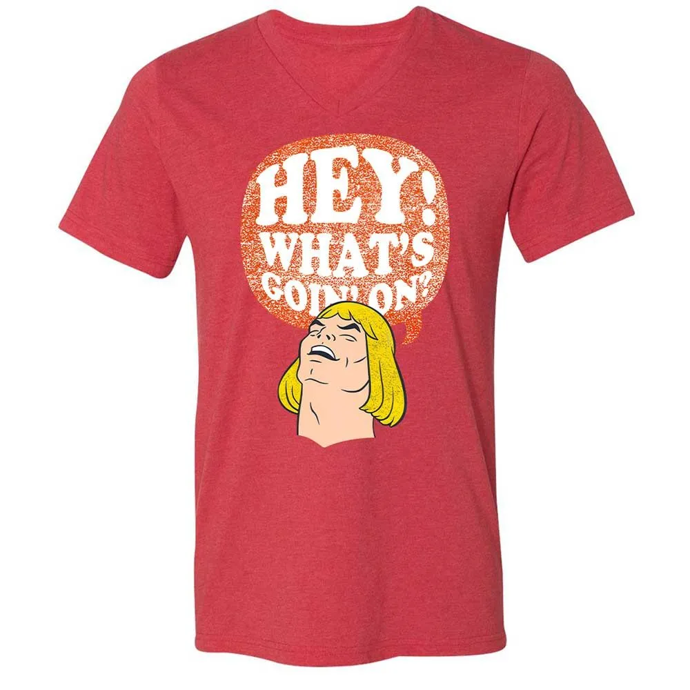 Unisex V-Neck T-Shirt - 3V86KA6E - Heather Red - 7