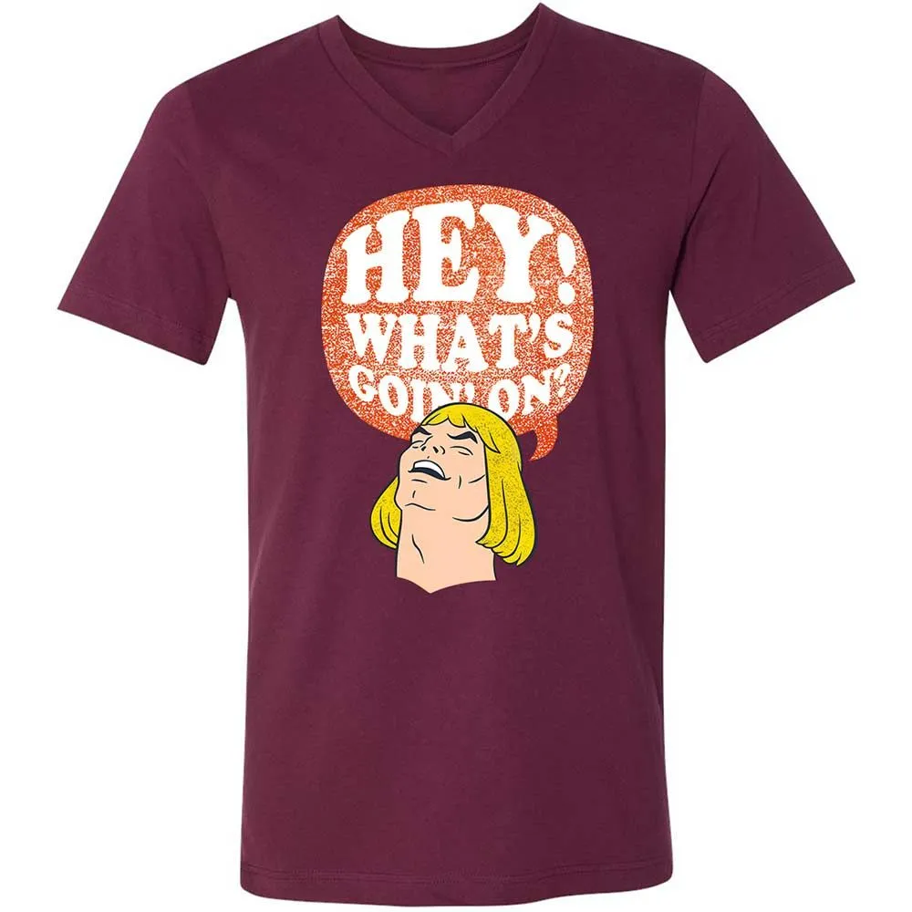 Unisex V-Neck T-Shirt - 3V86KA6E - Maroon - 8