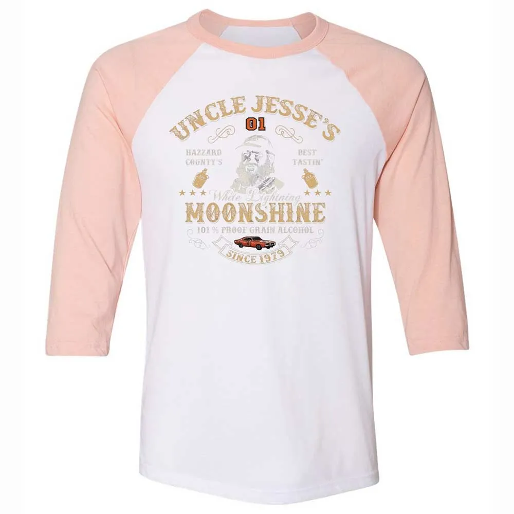 Unisex 3/4 Baseball Tee - 1B2H9JCD - White/Heather Peach - 5