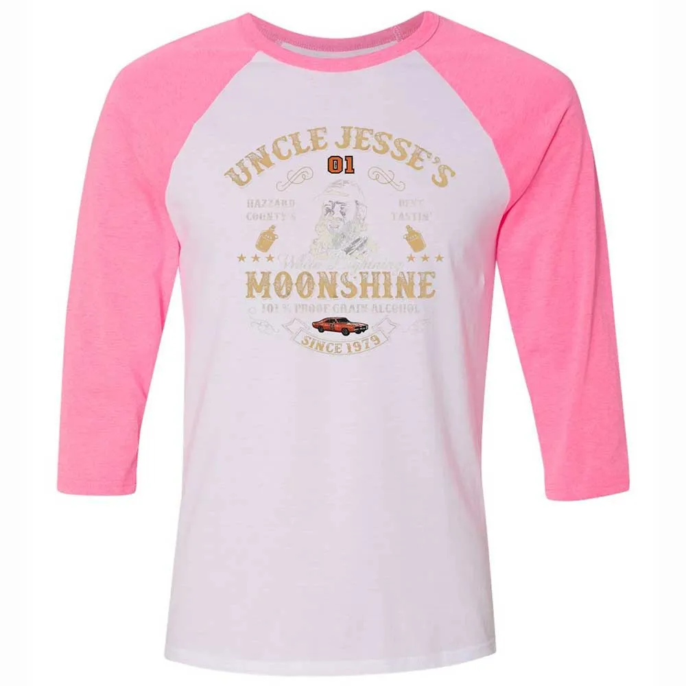 Unisex 3/4 Baseball Tee - 1B2H9JCD - White/Neon Pink - 12