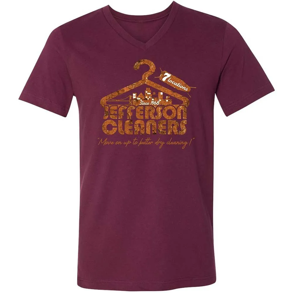 Unisex V-Neck T-Shirt - 5HHWKXP8 - Maroon - 14