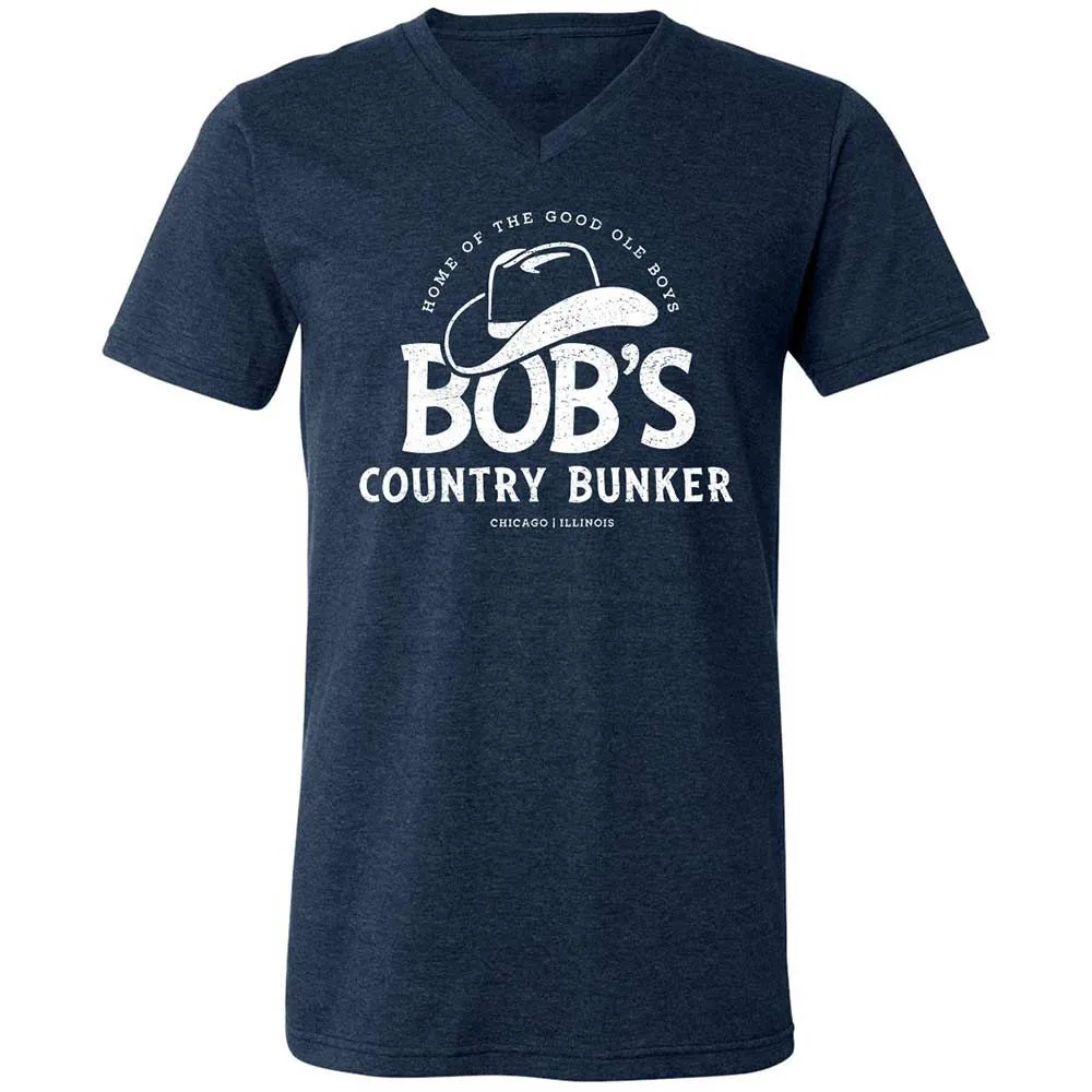 Unisex V-Neck T-Shirt - CMCDEP65 - Heather Navy - 3