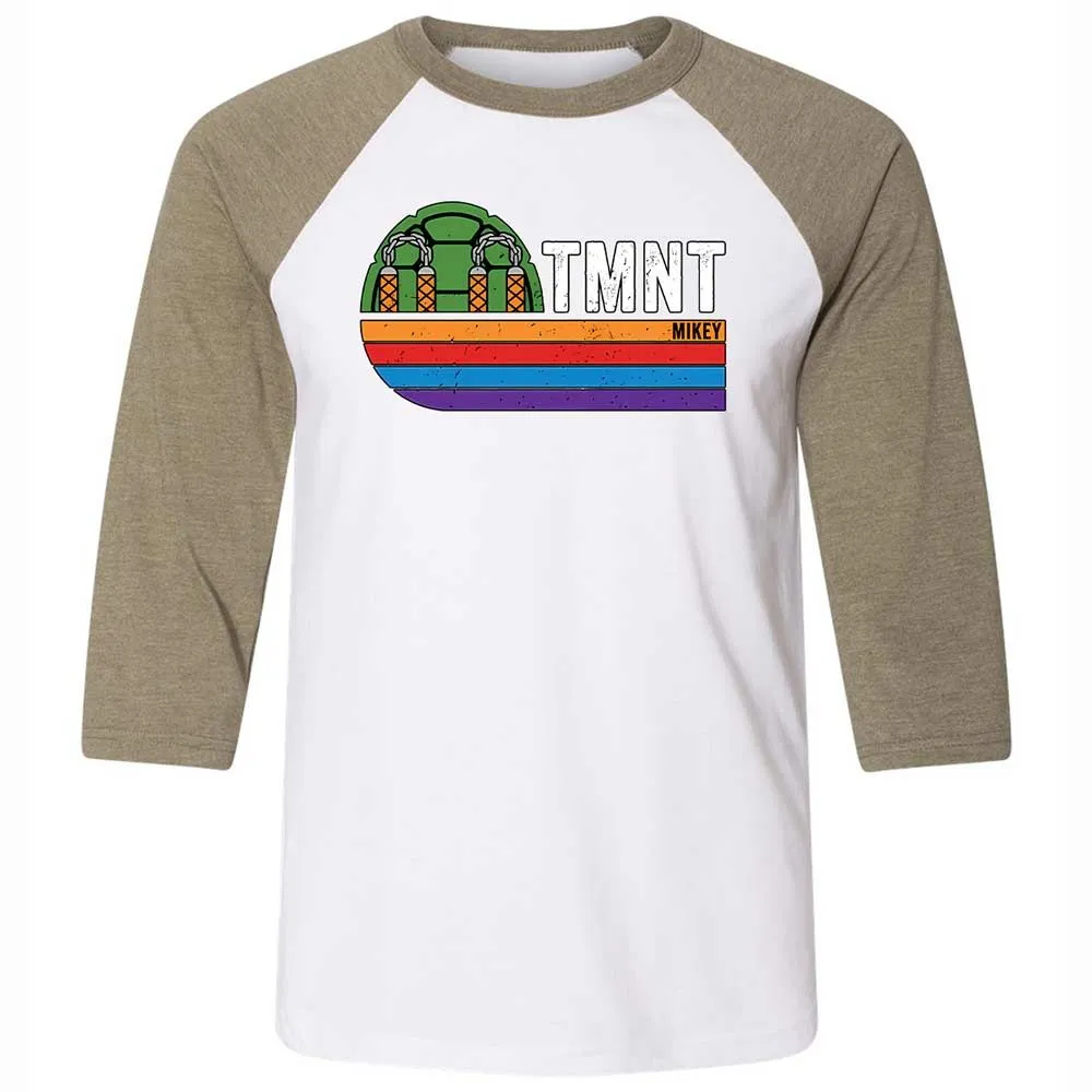 Unisex 3/4 Baseball Tee - BG7PUBLX - White/Heather Olive - 4