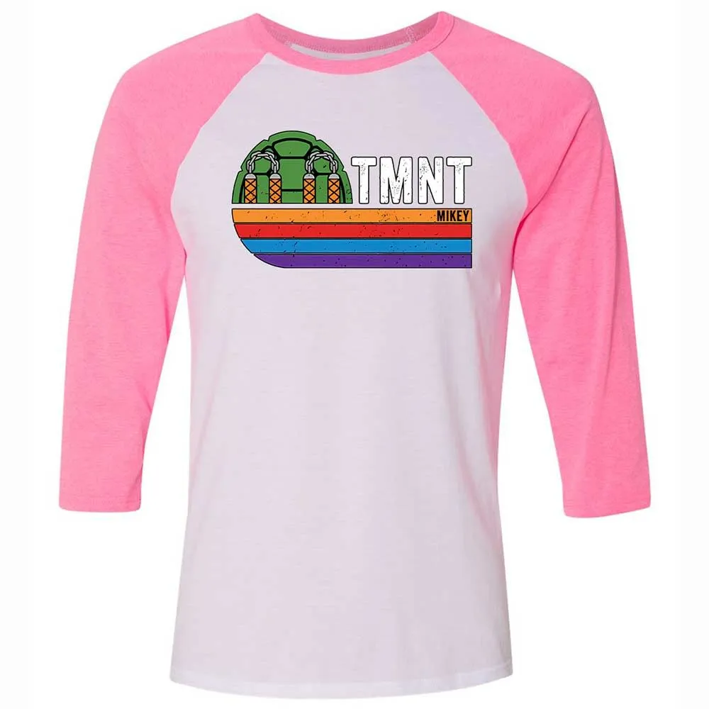 Unisex 3/4 Baseball Tee - BG7PUBLX - White/Neon Pink - 12