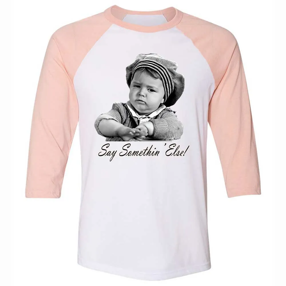 Unisex 3/4 Baseball Tee - YE9PZK99 - White/Heather Peach - 5