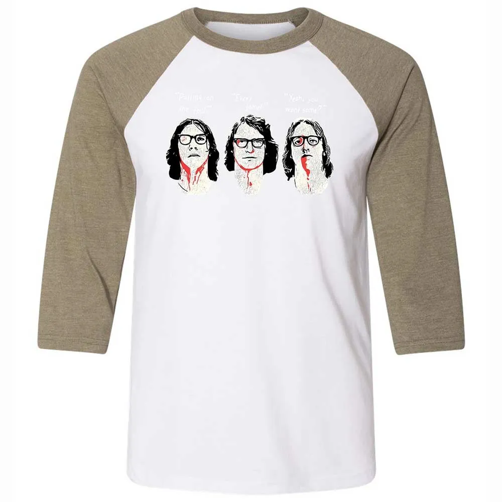 Unisex 3/4 Baseball Tee - EY6M3ZHH - White/Heather Olive - 4