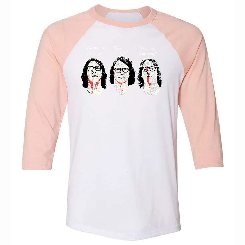 Unisex 3/4 Baseball Tee - EY6M3ZHH - White/Heather Peach - 5