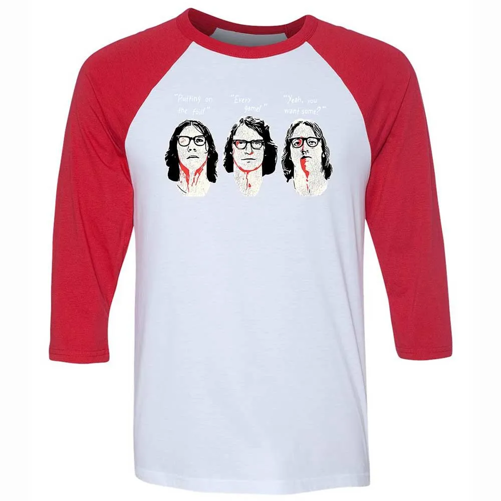 Unisex 3/4 Baseball Tee - EY6M3ZHH - White/Red - 9