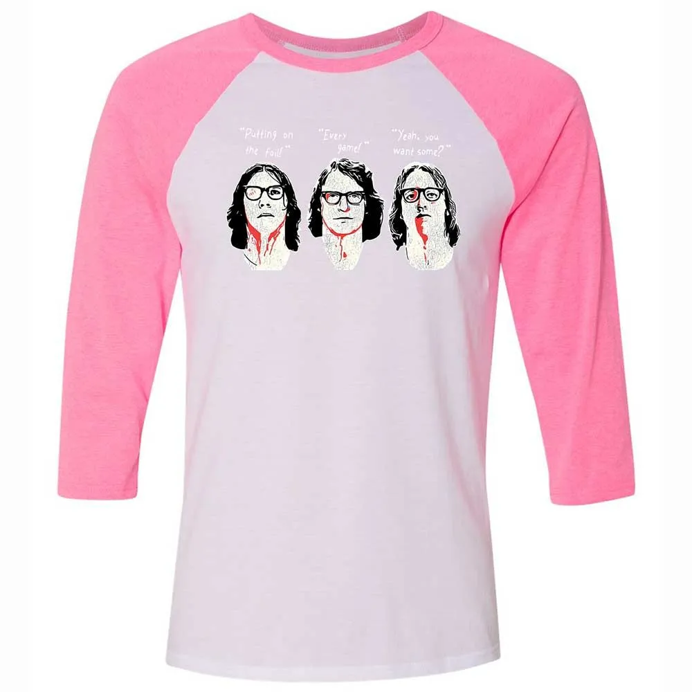 Unisex 3/4 Baseball Tee - EY6M3ZHH - White/Neon Pink - 12
