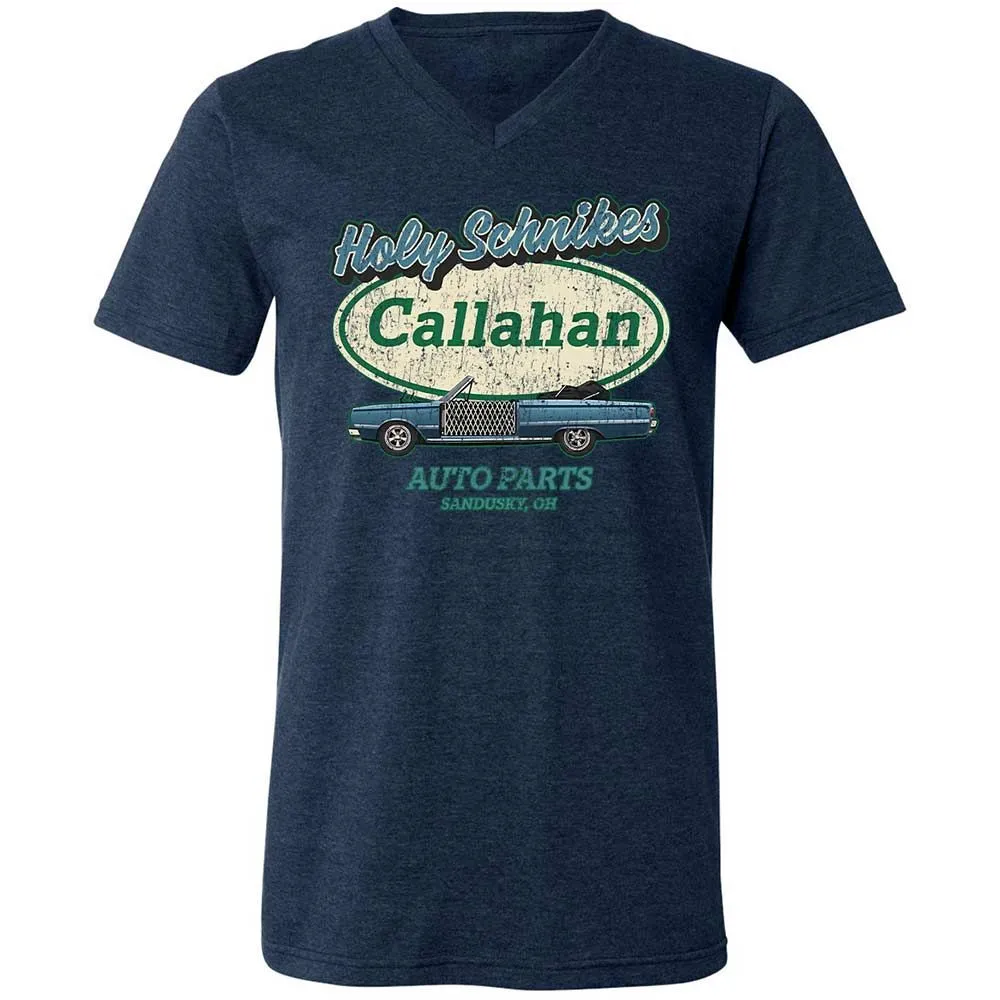Unisex V-Neck T-Shirt - YQYAZSX4 - Heather Navy - 3