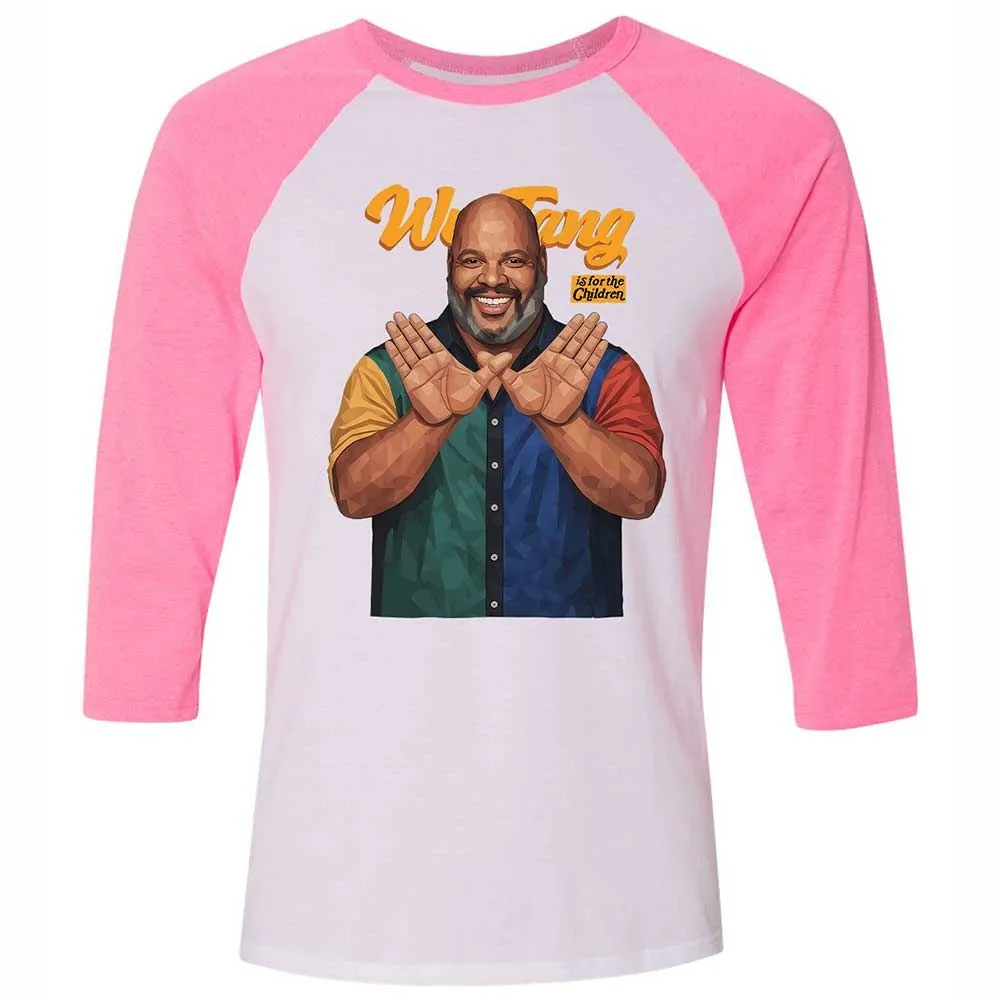 Unisex 3/4 Baseball Tee - E2EPT43N - White/Neon Pink - 12