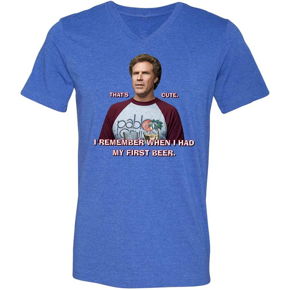 Unisex V-Neck T-Shirt - 6JP3QLD1 - Heather True Royal - 4