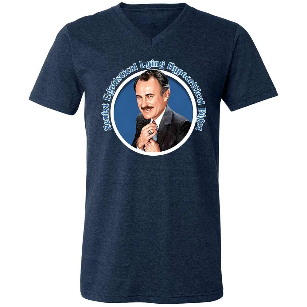 Unisex V-Neck T-Shirt - 8JRC4HQH - Heather Navy - 3