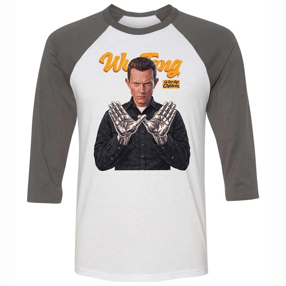 Unisex 3/4 Baseball Tee - Black - White/Asphalt - 2