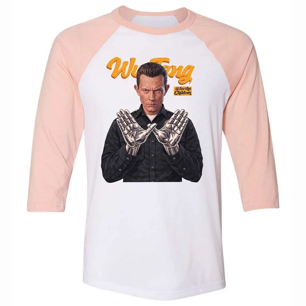 Unisex 3/4 Baseball Tee - Black - White/Heather Peach - 5