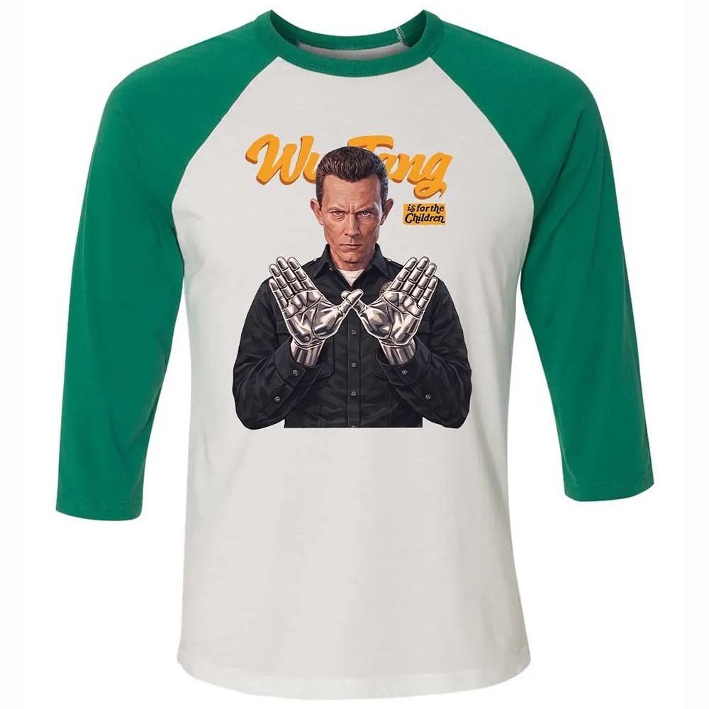 Unisex 3/4 Baseball Tee - Black - White/Kelly - 6