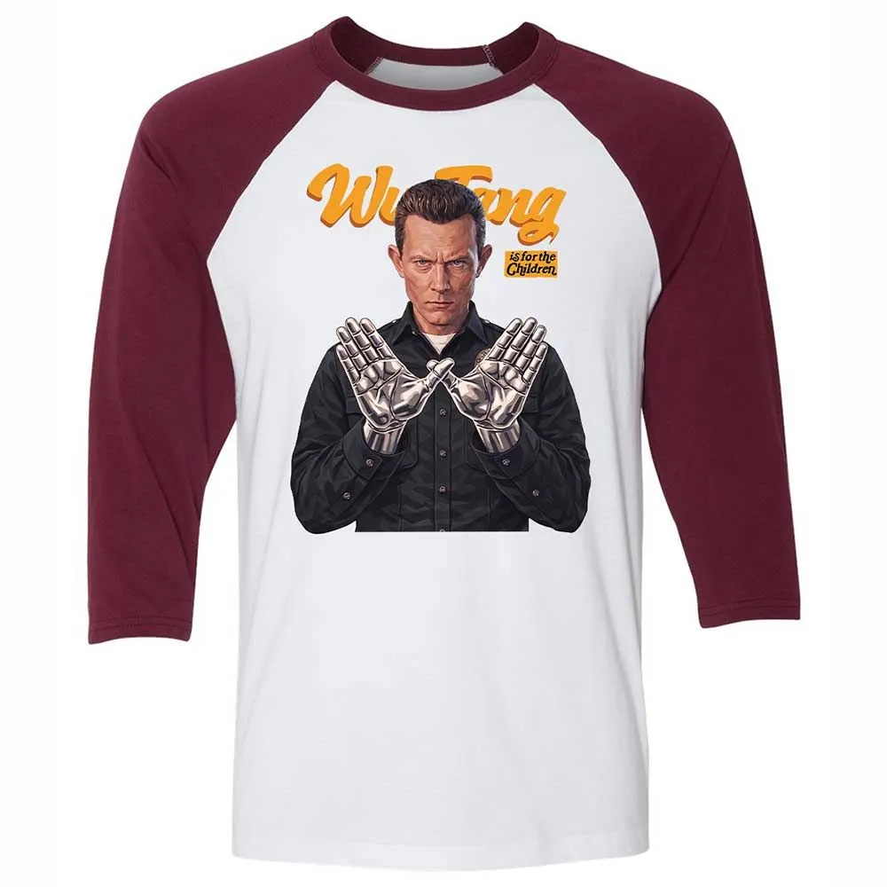Unisex 3/4 Baseball Tee - Black - White/Maroon - 7
