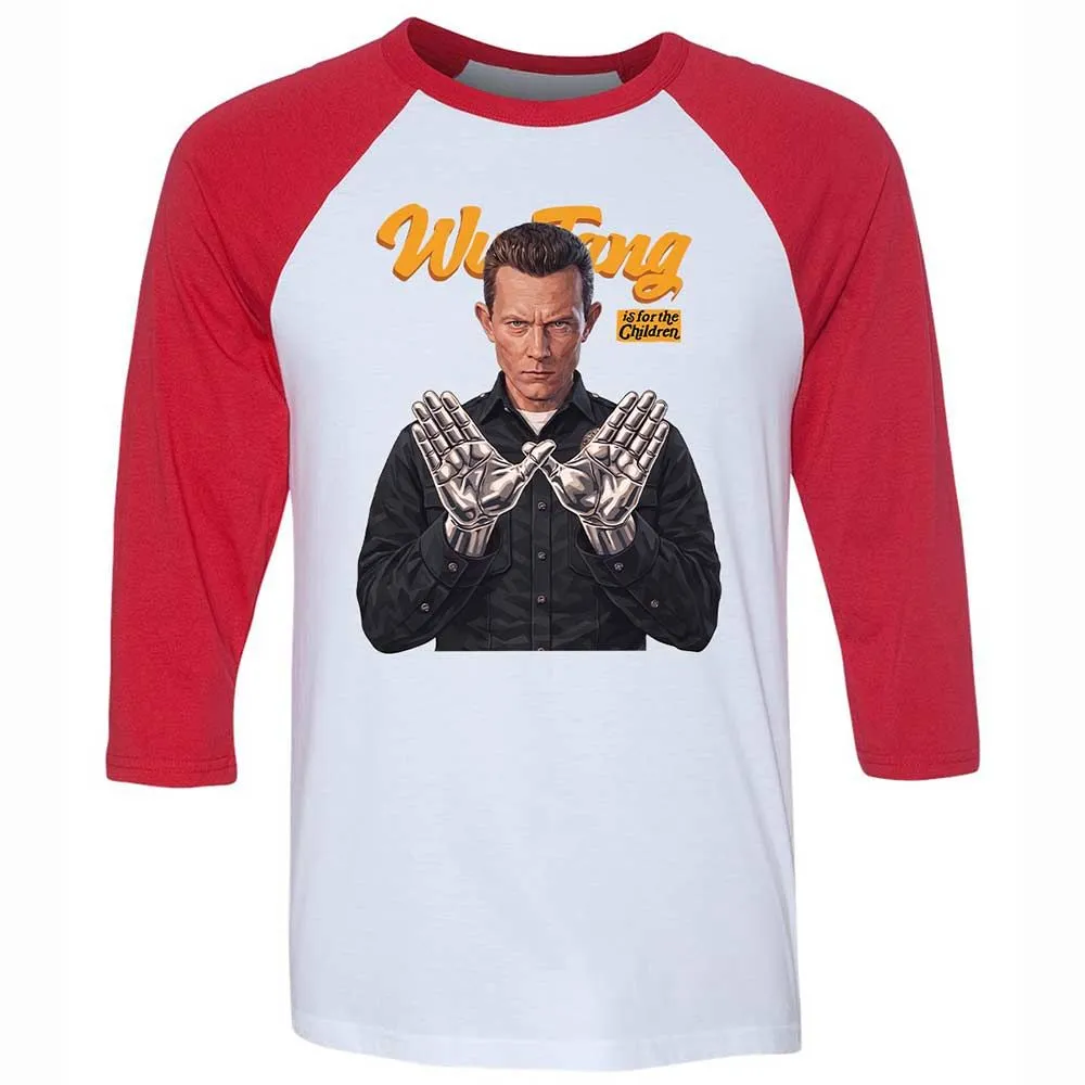Unisex 3/4 Baseball Tee - Black - White/Red - 9