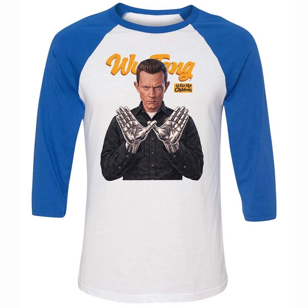 Unisex 3/4 Baseball Tee - Black - White/True Royal - 10