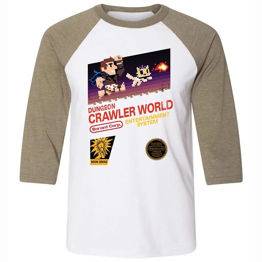 Unisex 3/4 Baseball Tee - BFQV8UXM - White/Heather Olive - 4