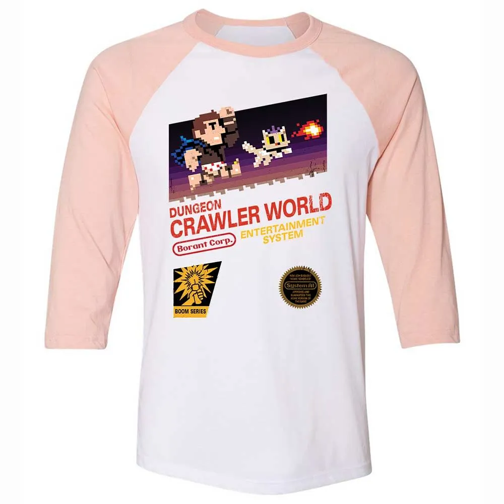 Unisex 3/4 Baseball Tee - BFQV8UXM - White/Heather Peach - 5
