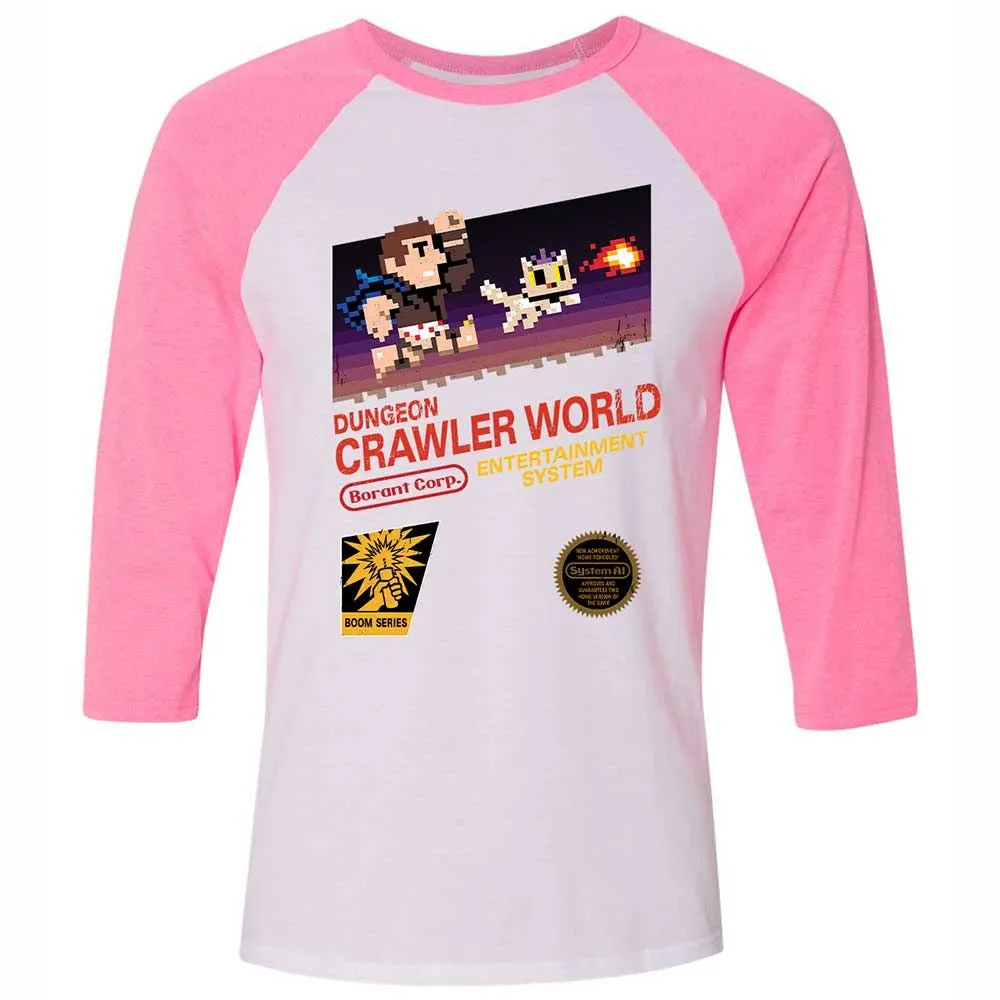 Unisex 3/4 Baseball Tee - BFQV8UXM - White/Neon Pink - 12