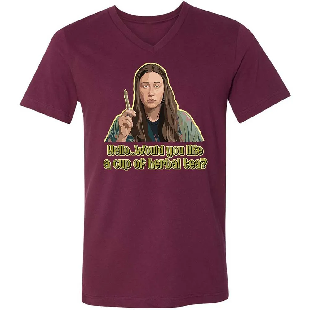 Unisex V-Neck T-Shirt - 4SX9HCXE - Maroon - 8