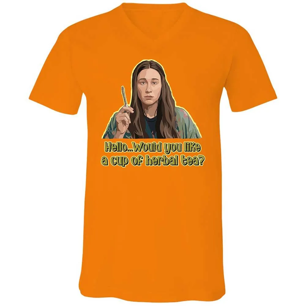 Unisex V-Neck T-Shirt - 4SX9HCXE - Orange - 12