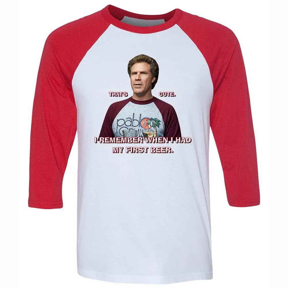 Unisex 3/4 Baseball Tee - UFHBH6HD - White/Red - 9