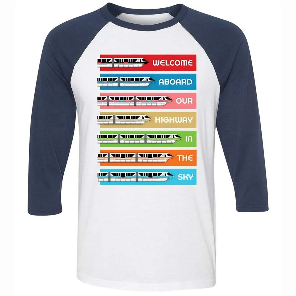 Unisex 3/4 Baseball Tee - Black - White/Navy - 8